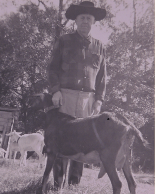 M.A. Fortune with his prize goats